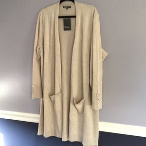 89th & Madison oatmeal duster sweater 2x